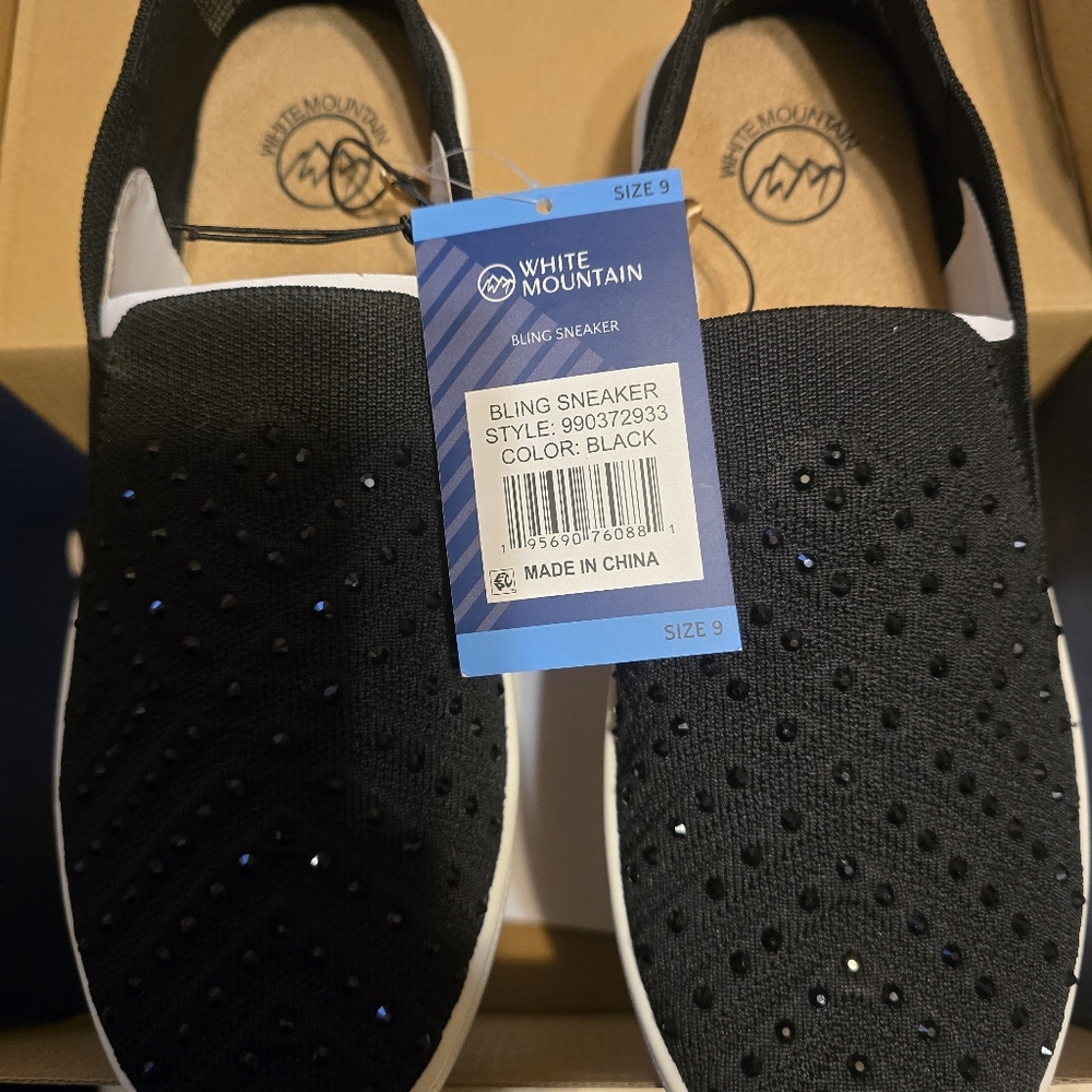 White Mountain Black and White Women's Sneakers